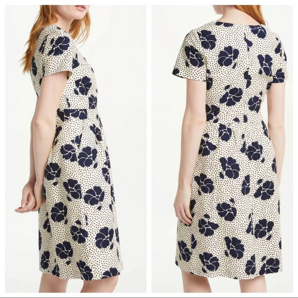 Boden Sierra Floral Print Textured Dress - Picture 2 of 12